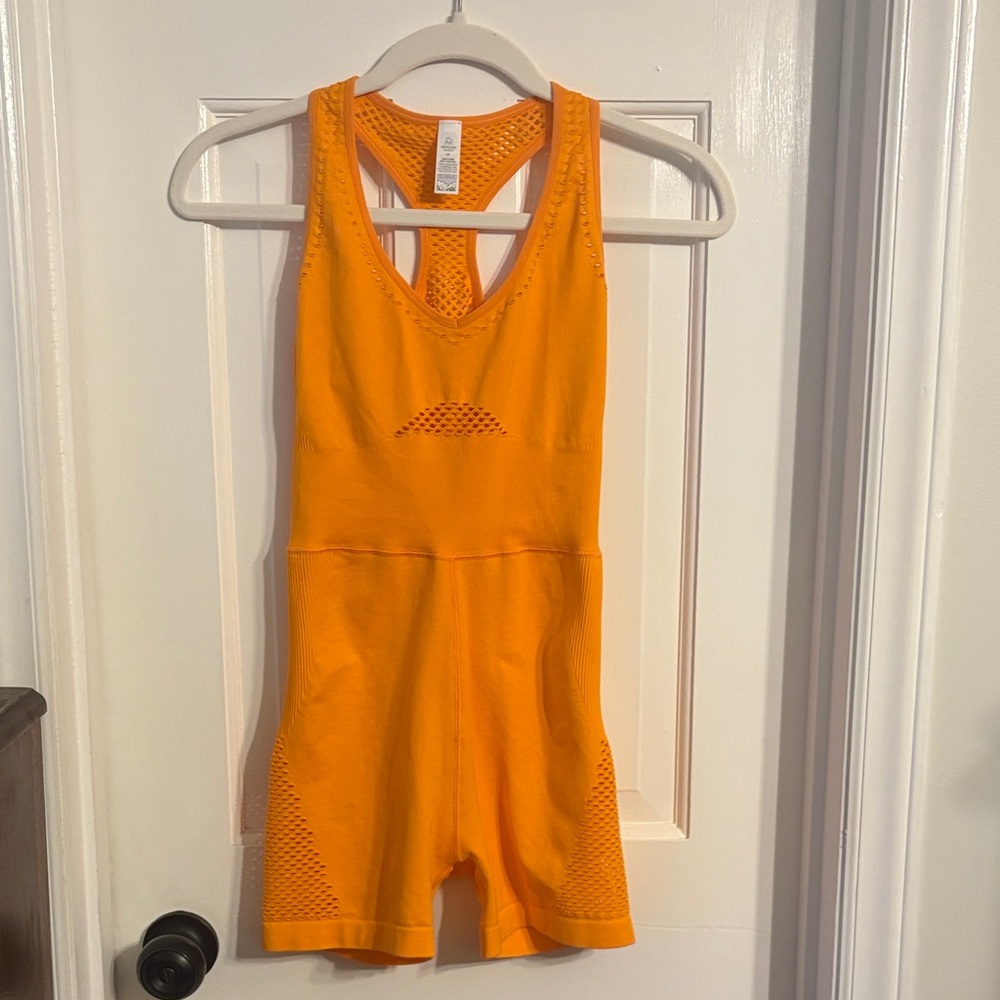 Aerie Orange Sleeveless Athletic Romper- Offline by Aerie - small